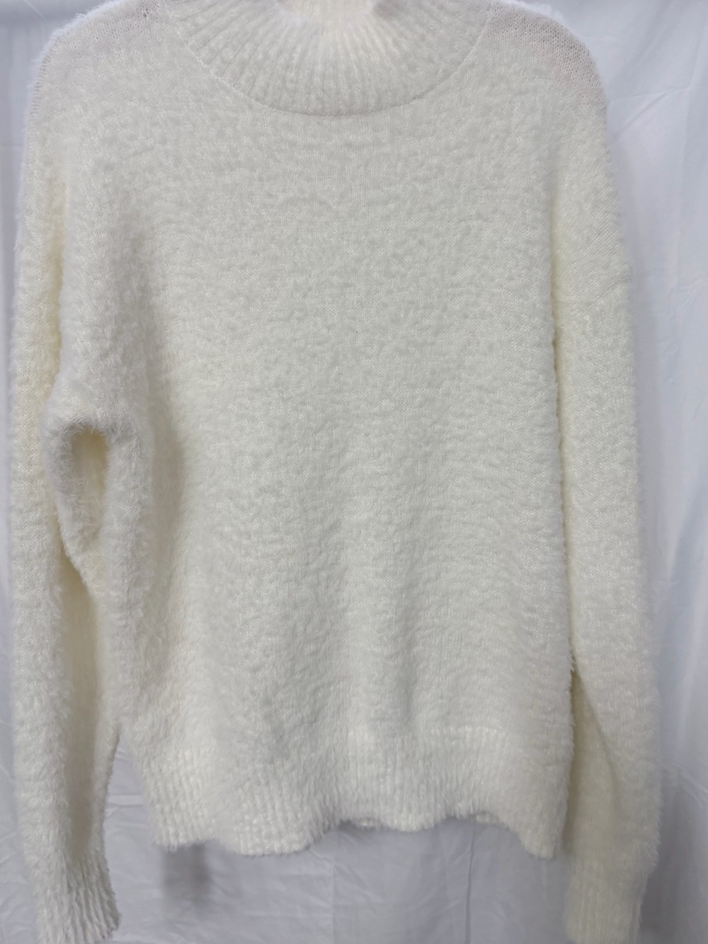 Freshman Ivory Fuzzy Crewneck Sweater